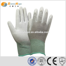 Sunnyhope resistente al corte de 13 Gauge Fibra de Carbono gris pu puestas guantes